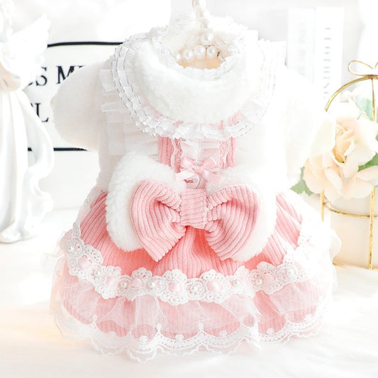 Bow-knot Lace-trimmed Small Pet Clothing - Majestic Pet Kingdom