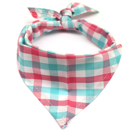 Dog Bandana Classic Plaid Cotton Triangle Saliva Bib Scarf
