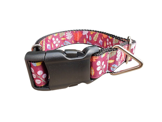 Dog Collar Fall Leaves Autumn Foliage Botanical Pattern Nylon