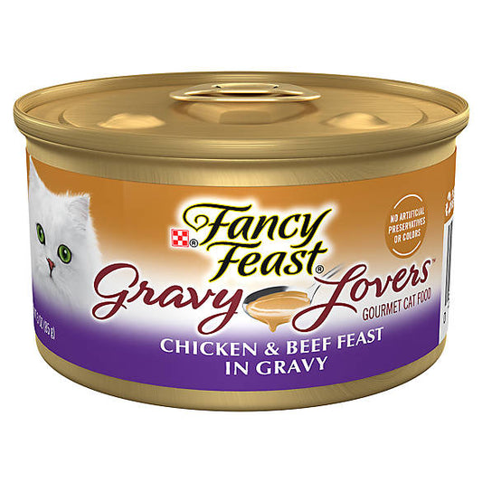 Fancy Feast Gravy Lovers Chicken & Beef Cat Food (3oz) - Majestic Pet Kingdom