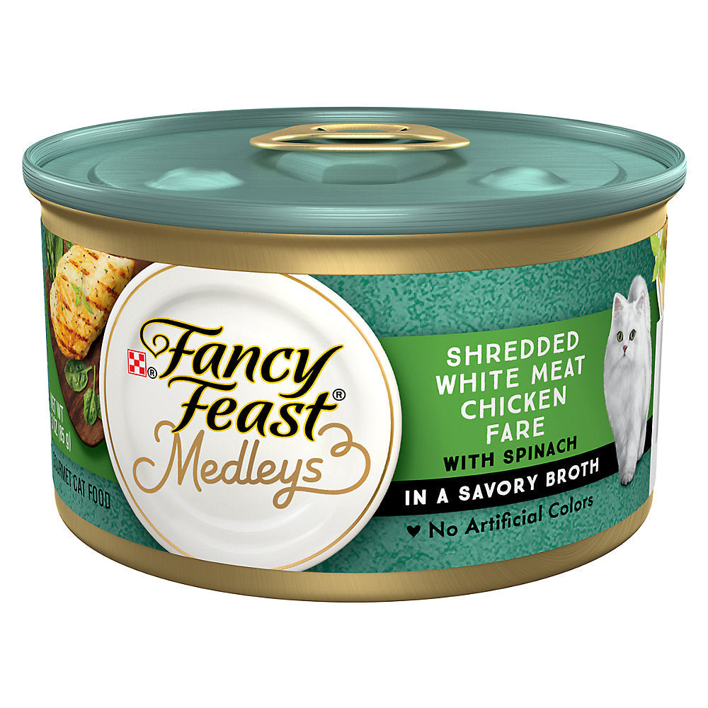 Fancy Feast Medleys Shredded White Meat Chicken Fare Wet Cat Food (3oz) - Majestic Pet Kingdom