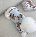 Dog Cat Sweater Preppy Style V-neck Striped Vest Pet Puppy Winter Warm Clothes Apparel For Dogs Cats - Majestic Pet Kingdom