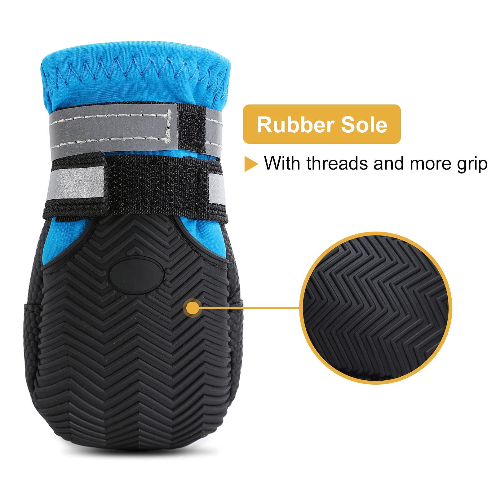 DiWater-Resistant Dog Boots For Medium Large Dogs,Non-Slip Dog Shoes For Winter Snow,Lightweight Paw Protector For Cold Pavement,Soft Dog Booties For Outdoor Walking Indoor Hardfloors - Majestic Pet Kingdom
