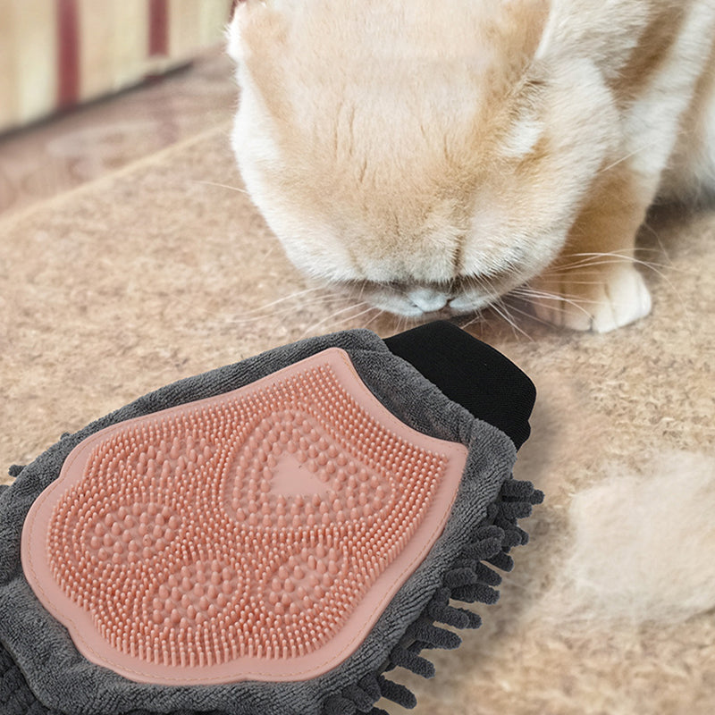 2-in-1 Pet Grooming Glove & Bathing Massage Brush