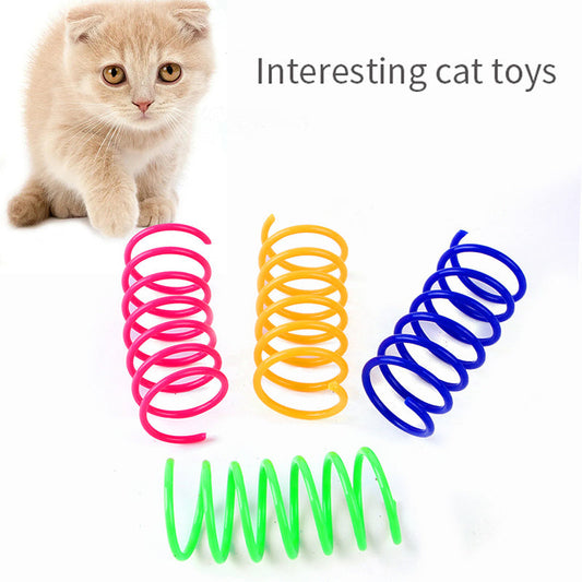 Kitten Cat Toys Wide Durable Heavy Gauge Cat Spring Toy Colorful Springs Cat Pet Toy Coil Spiral Springs | Purrfect Pet Kingdom
