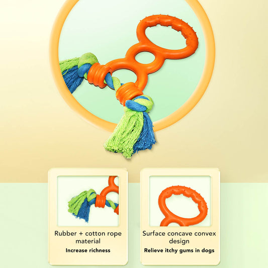 Dog Rubber Ring Rope Toy Safe Portable Dog Chew Teething Toy For Training Teeth Cleaning Gum Massage | Purrfect Pet Kingdom