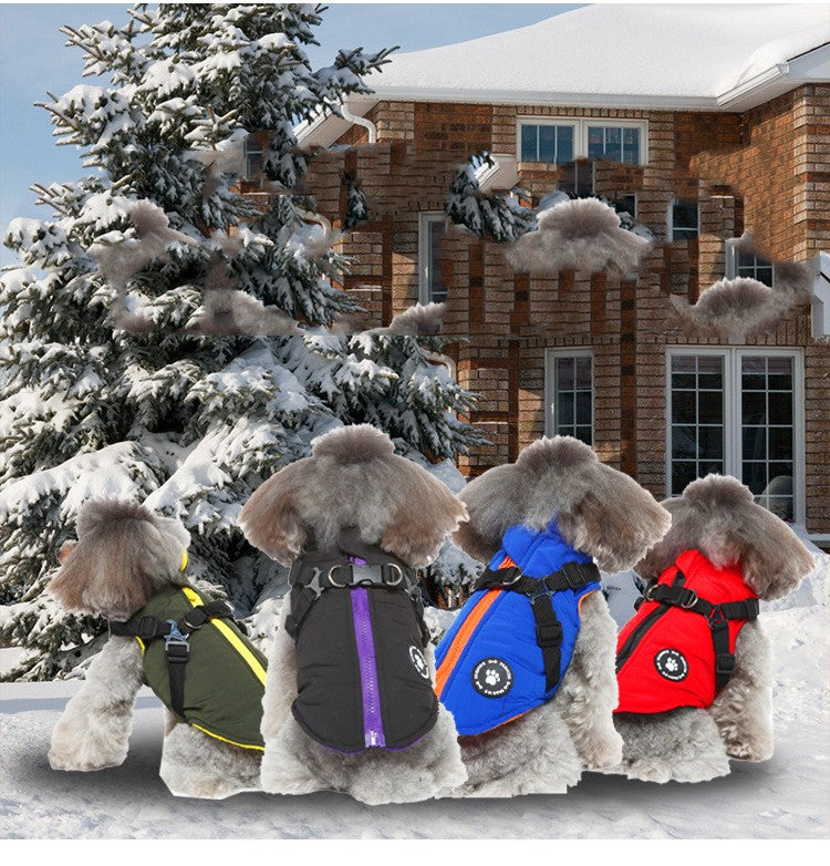 Chest Strap Jacket Cotton-padded Coat - Majestic Pet Kingdom