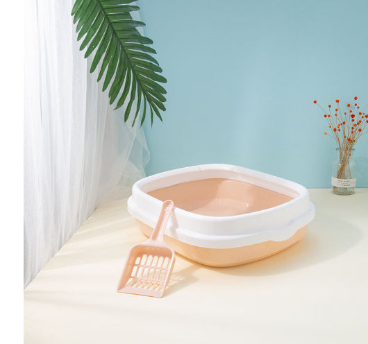 Cat Litter Box Large Detachable Anti-Splashing Pet Pan