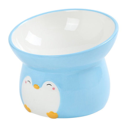 Pet Ceramic Cat Food Basin Protection Cervical Spine Oblique Mouth Tall Bowl Easy To Clean Pet Supplies - Majestic Pet Kingdom