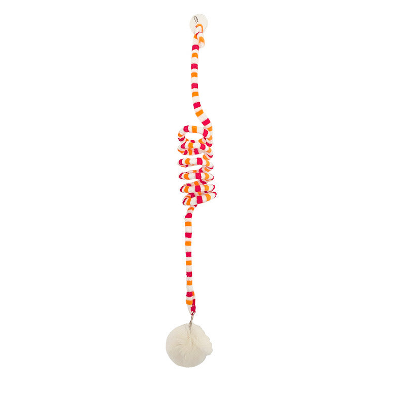 Spring Toy For Kittens Bell Stick Inflatable Ball Self Relieves Boredom Hanging Door Suction Cup Cat Supplies