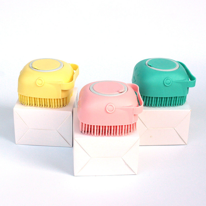 Dog Bath Brush Silicone Shampoo Dispenser Massage Gloves Tool - Detail Angle 6 | Majestic Pet Kingdom
