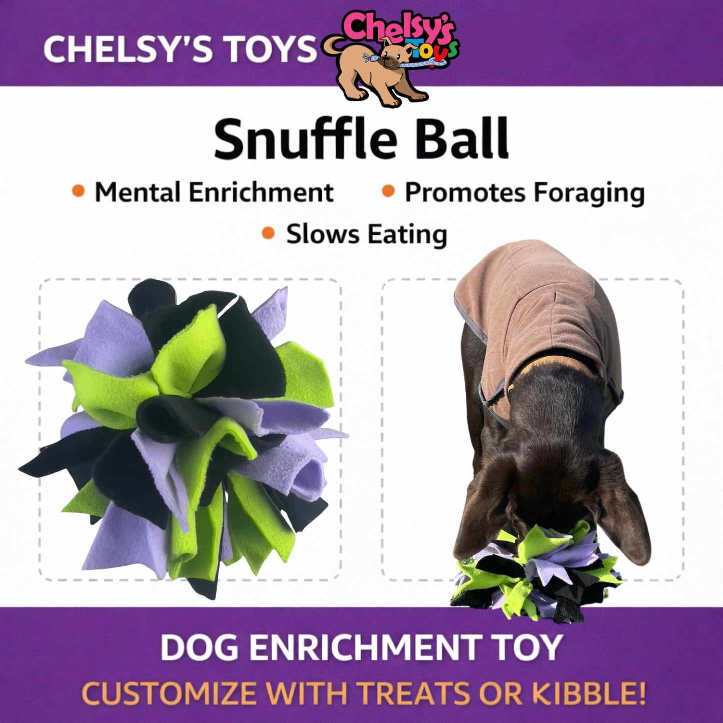 Interactive Snuffle Ball & Treat-Dispenser Toy for Dogs Teething Relief Blue