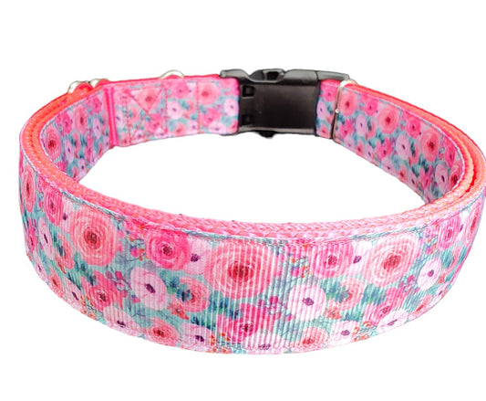 Dog Collar Field of Flowers Botanical Wildflower Pattern Nylon