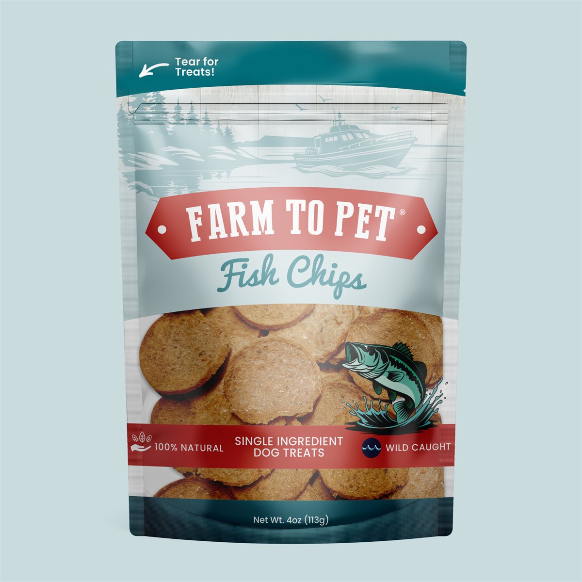 Dog Treats Fish Chips Wild-Caught Single-Ingredient Chews 4oz - Detail Angle 6 | Majestic Pet Kingdom