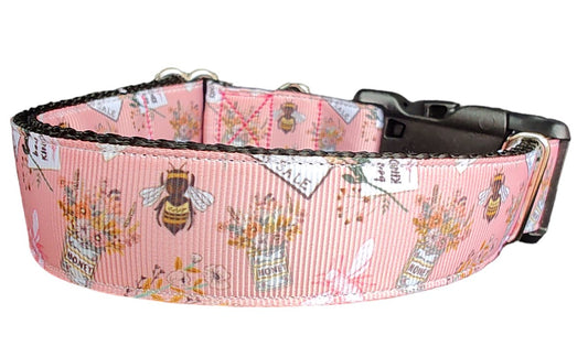 Dog Collar Flower Market Bees Botanical Garden Honeybee Nylon Band