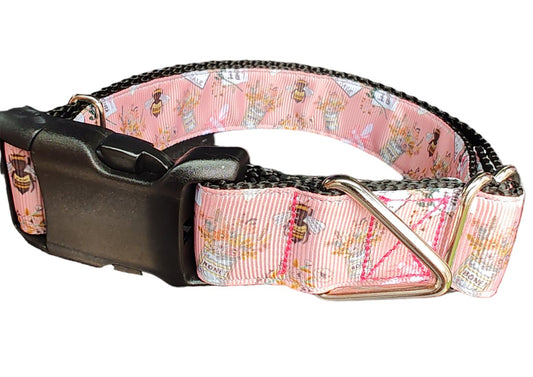 Dog Collar Flower Market Bees Botanical Garden Honeybee Nylon Band