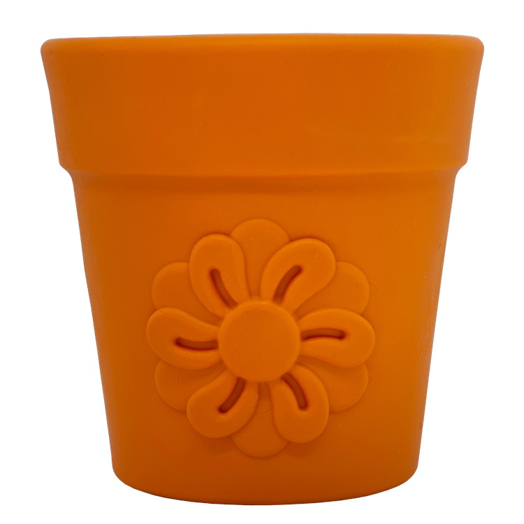 Dog Treat Dispenser Flower Pot eCup Durable Rubber Feeder Toy - Detail Angle 3 | Majestic Pet Kingdom