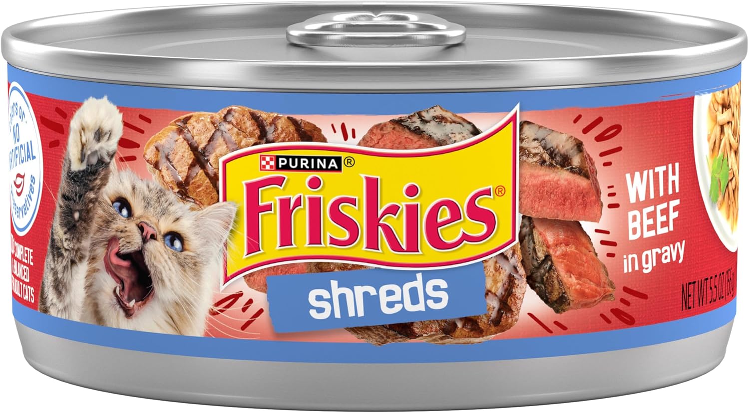 Friskies Shreds Beef in Gravy Wet Cat Food (5.5oz) - Majestic Pet Kingdom