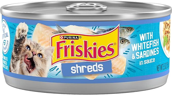 Friskies Shreds Whitefish & Sardines in Gravy Wet Cat Food (5.5oz) - Majestic Pet Kingdom