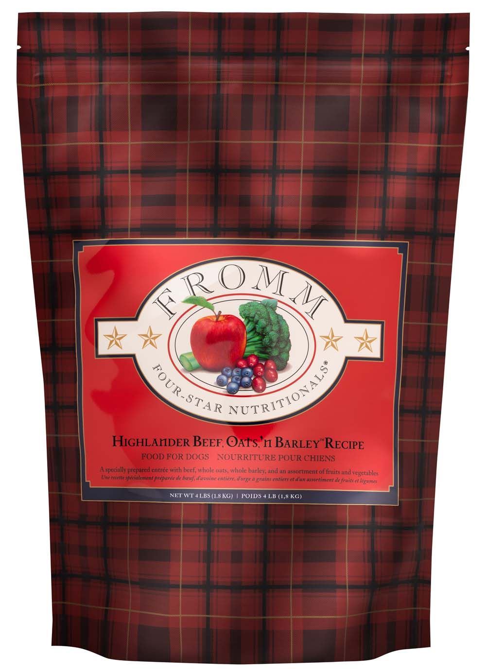 Dog Food Fromm 4-Star Highlander Beef Oats Adult Dry Kibble