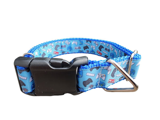 Dog Collar Video Gamer Video Game Controller Graphic Print Nylon