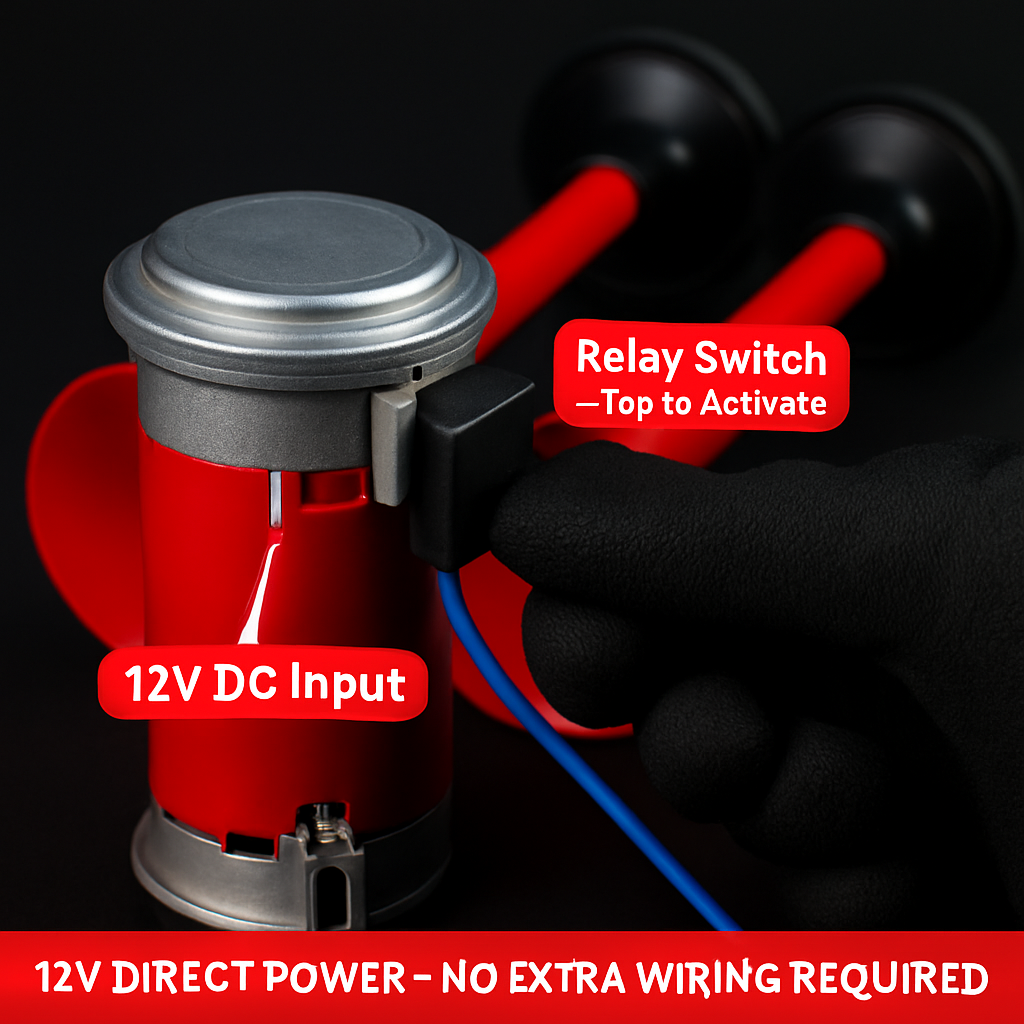 Air Horn Dual Trumpet Vehicle Alarm Kit for Cars