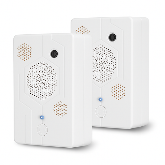 Ultrasonic Pest & Dog Repeller Rechargeable Deterrent 2-Pack - Main Feature View | Majestic Pet Kingdom