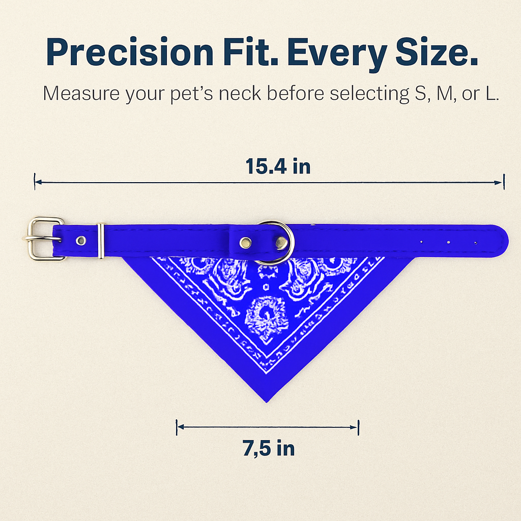 Adjustable Leather Pet Collar Triangle Bandana for Dogs