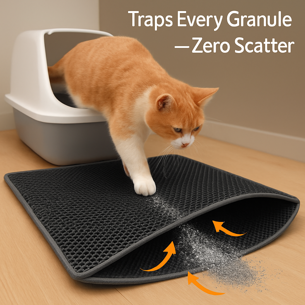 Cat Litter Mat EVA Honeycomb Double Layer Rug Pad