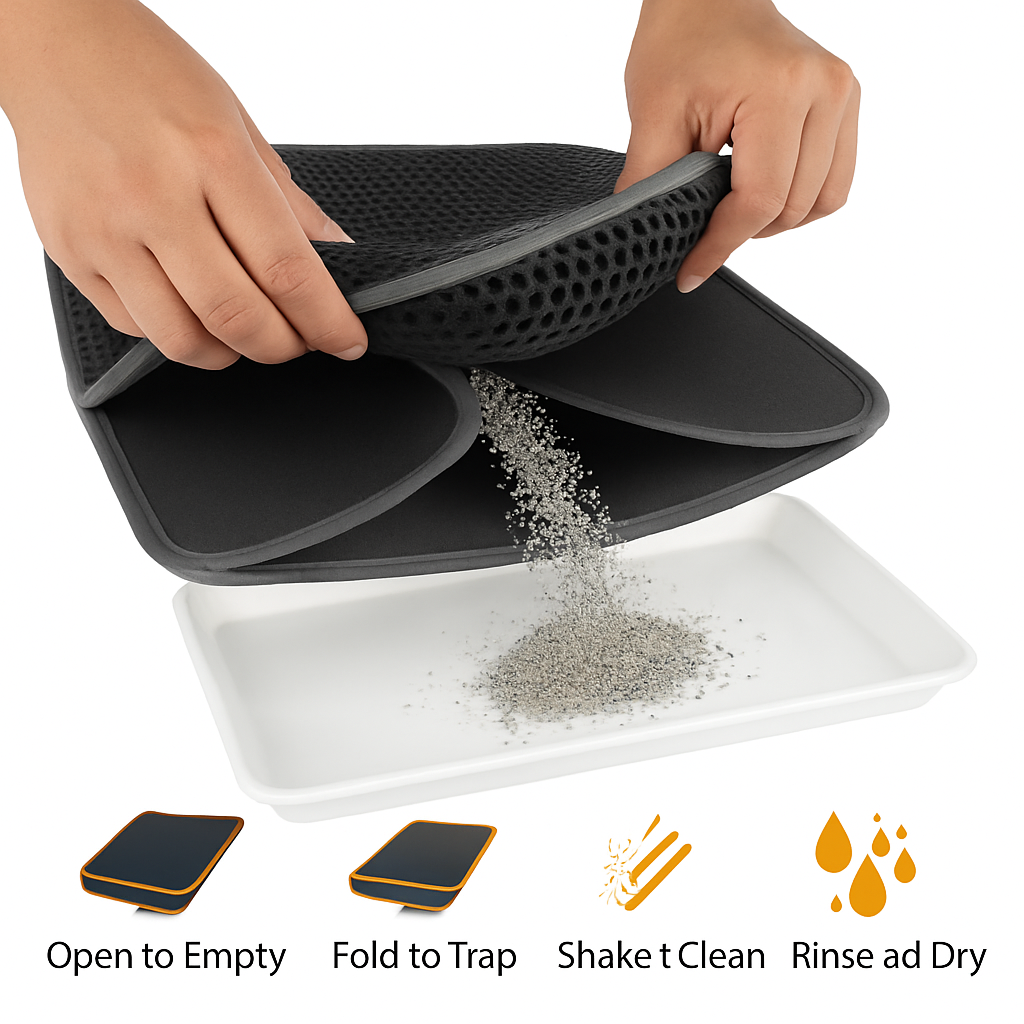 Cat Litter Mat EVA Honeycomb Double Layer Rug Pad