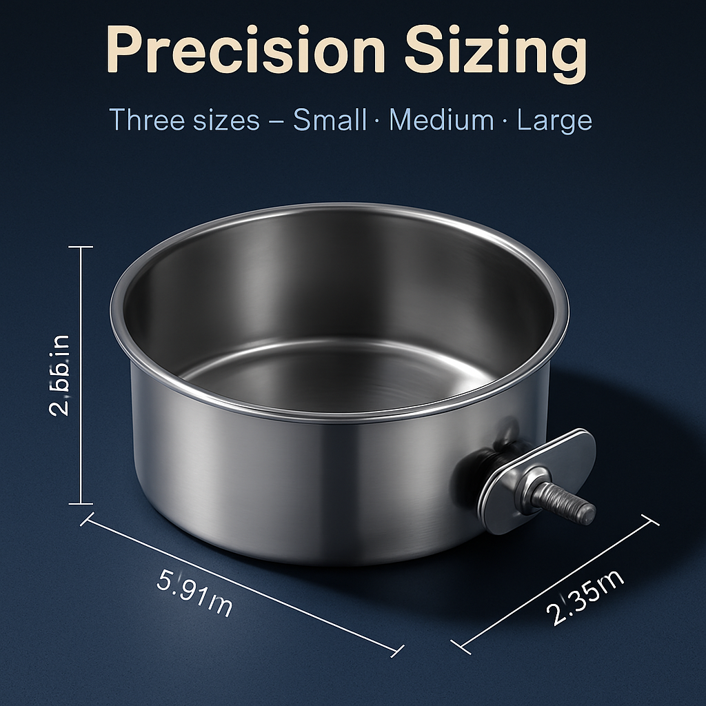 Dog Bowl with Clamp Holder for Cages and Enclosures
