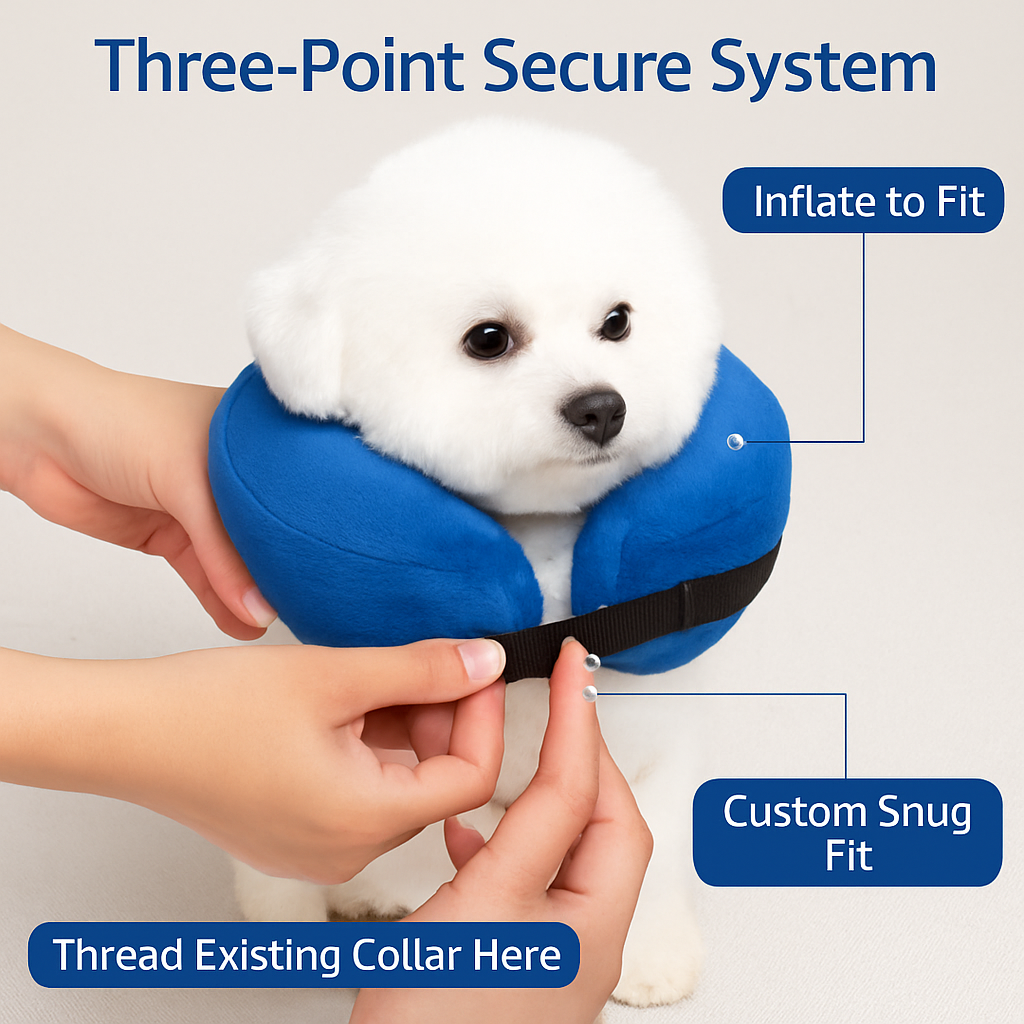 Inflatable Pet Collar for Wounds, Adjustable Comfort