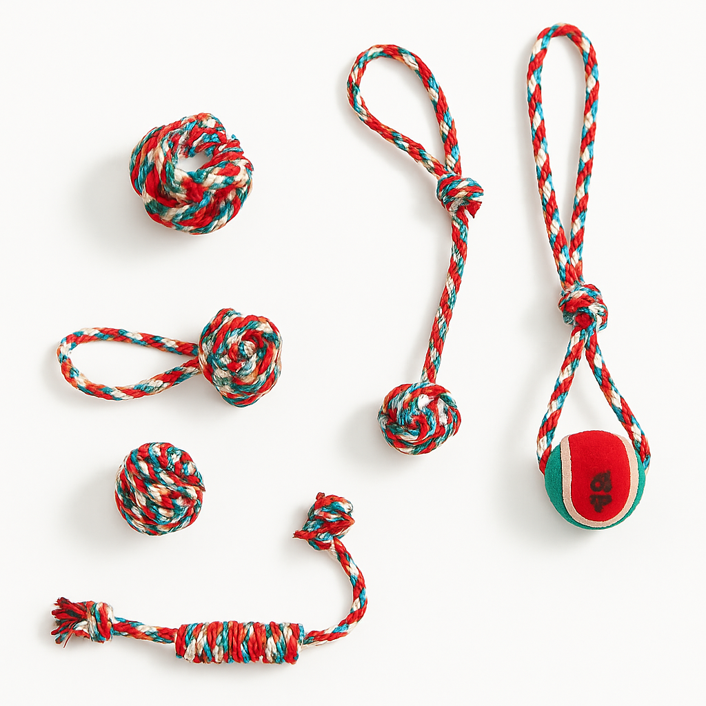 Christmas Dog Rope Chew Toys Set for Puppies and Dogs