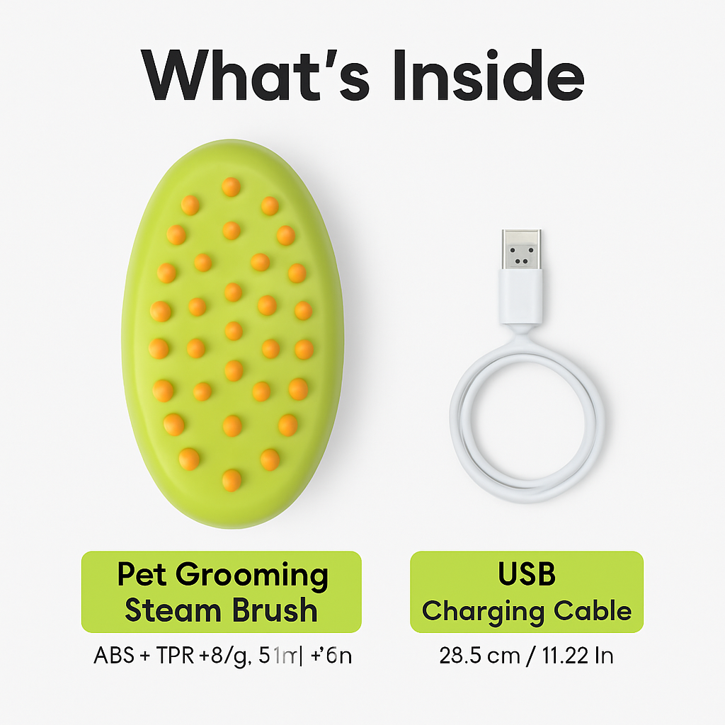 Cat Grooming Steam Brush for Pets – 3-in-1 Massager