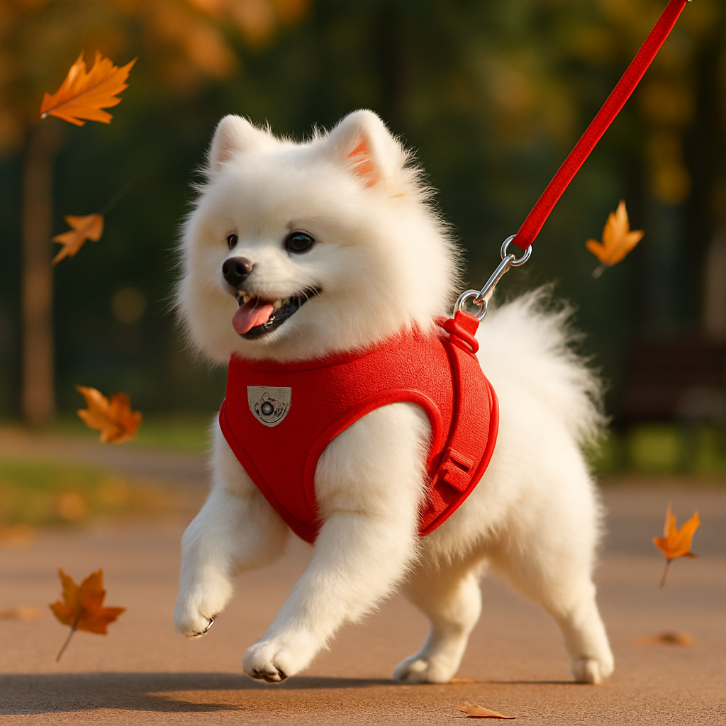Pet Mesh Harness and Leash Set with Reflective Chest Strap