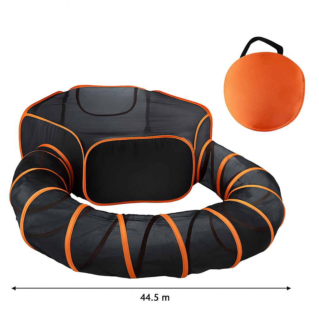 Foldable Pet Play Tent with Tunnel for Indoor or Outdoor Use