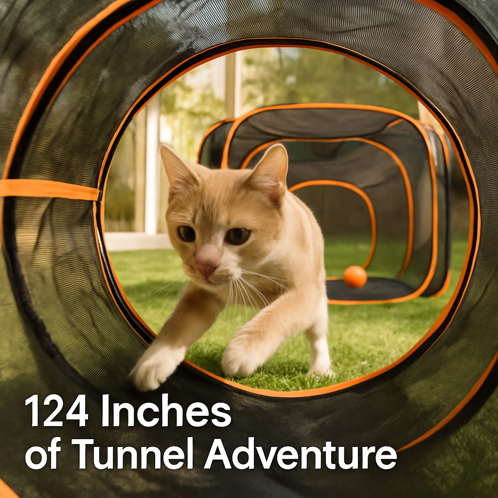 Foldable Pet Play Tent with Tunnel for Indoor or Outdoor Use