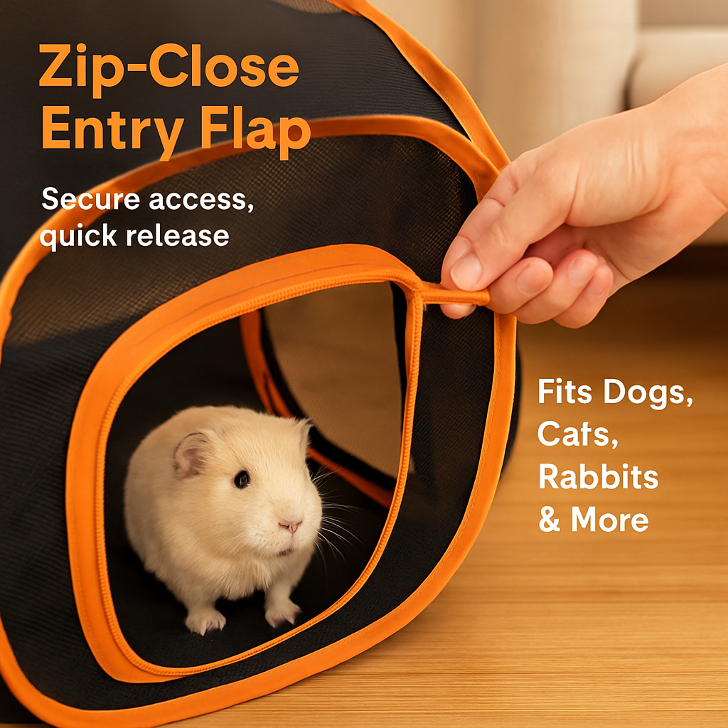 Foldable Pet Play Tent with Tunnel for Indoor or Outdoor Use