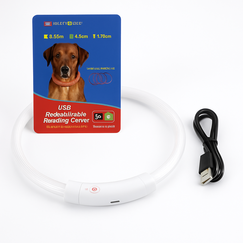 USB Rechargeable LED Dog Collar – Multi-Color Lighting