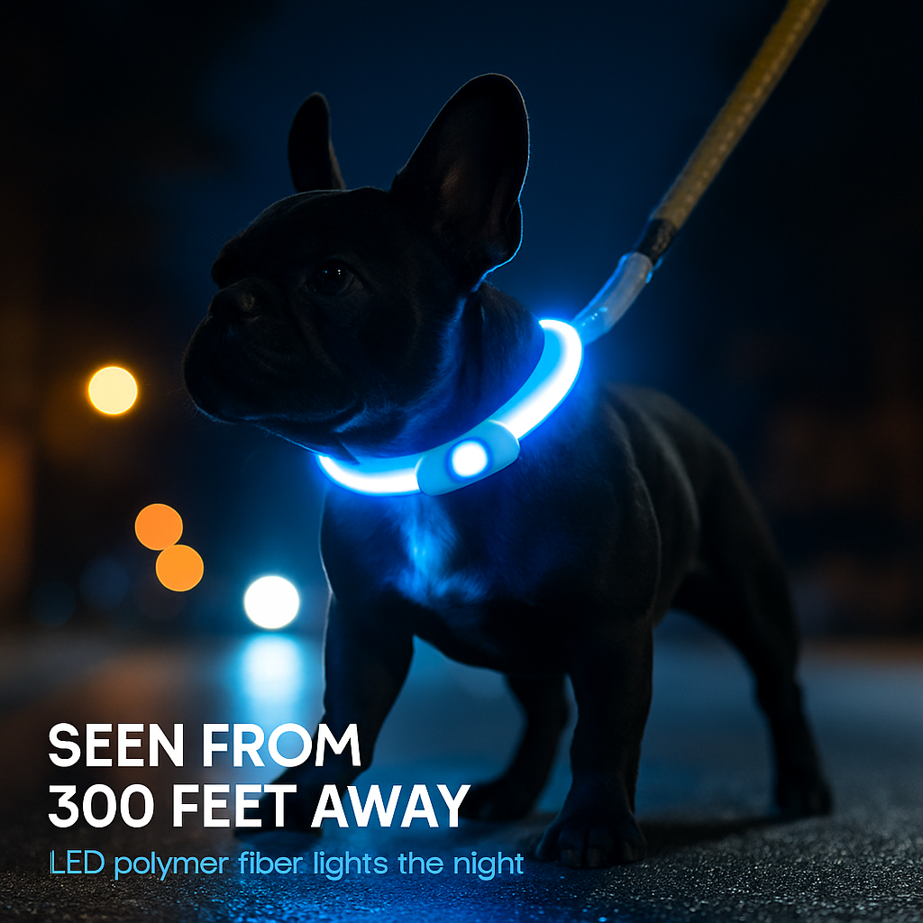 USB Rechargeable LED Dog Collar – Multi-Color Lighting