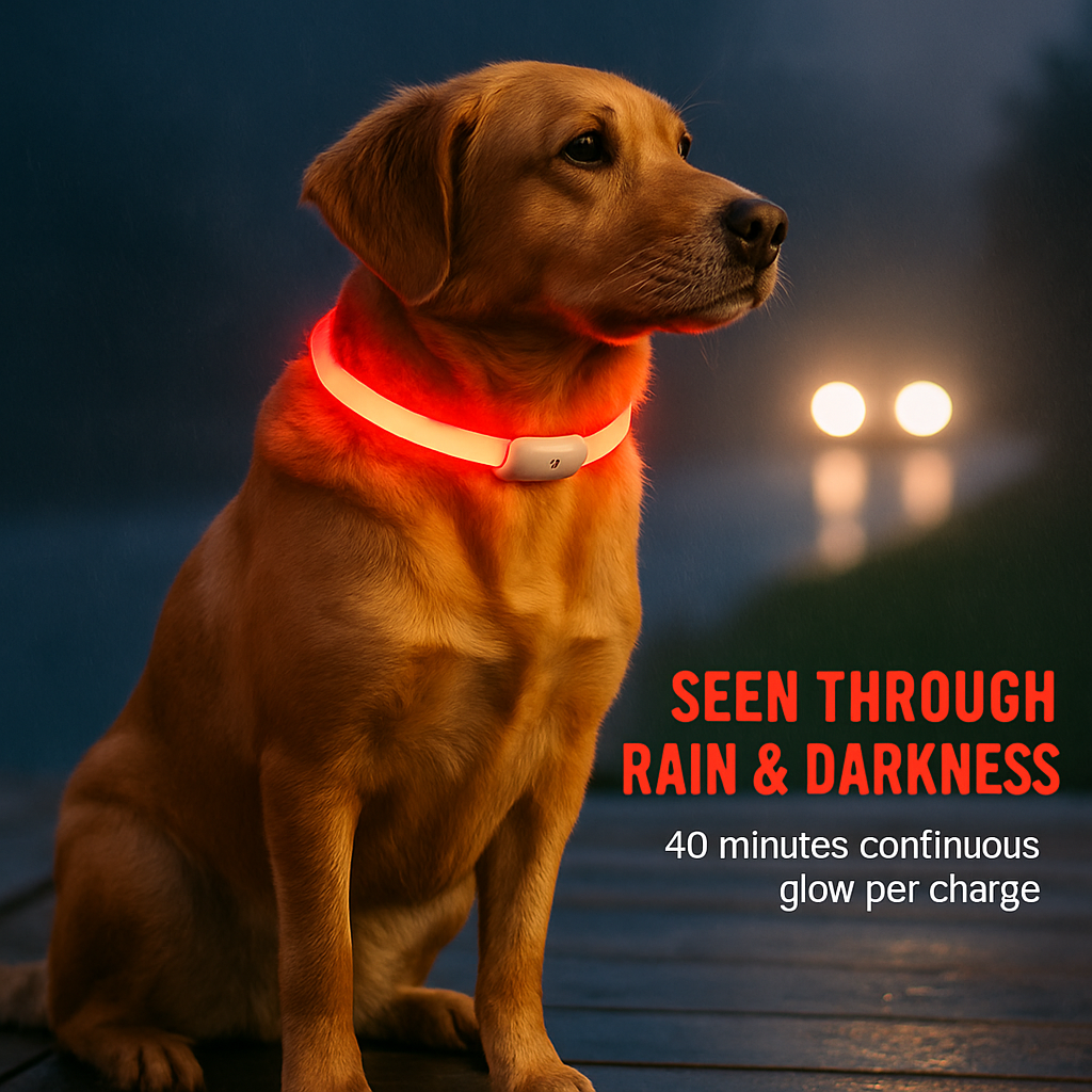 USB Rechargeable LED Dog Collar – Multi-Color Lighting