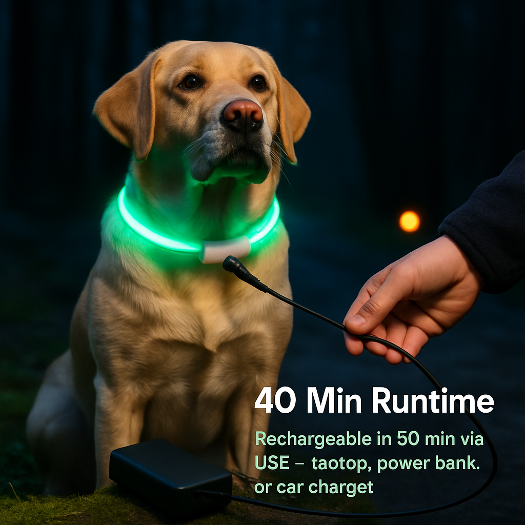 USB Rechargeable LED Dog Collar – Multi-Color Lighting
