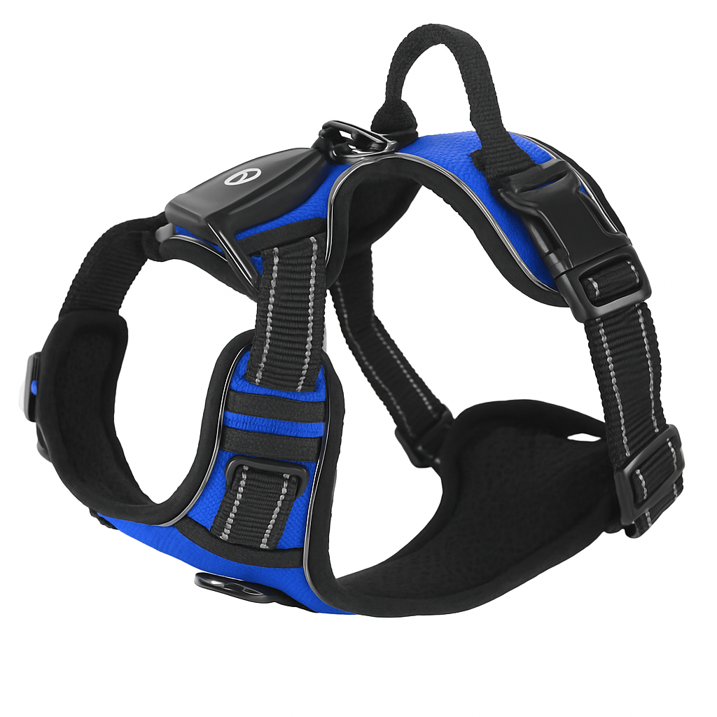 Light Up Dog Harness with Rechargeable LED Lights and Handle