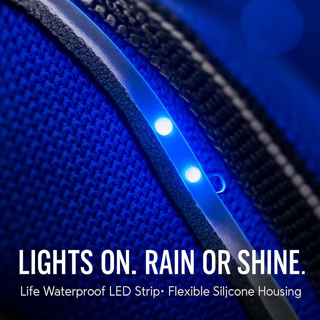 Light Up Dog Harness with Rechargeable LED Lights and Handle