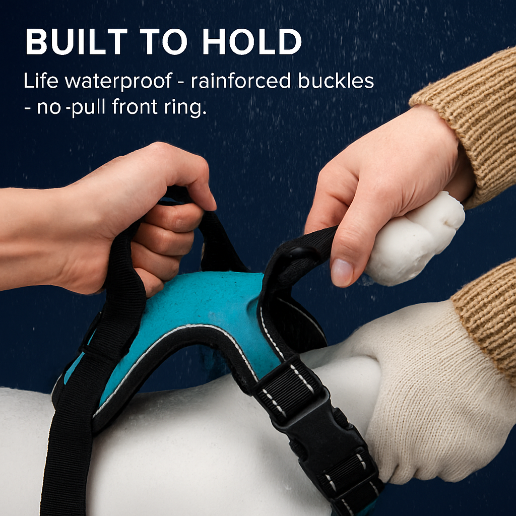Light Up Dog Harness with Rechargeable LED Lights and Handle