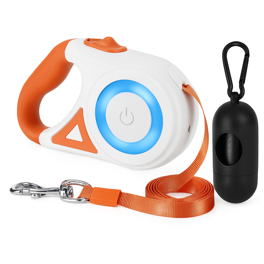 Retractable Dog Leash with LED Light and RGB Glow - Majestic Pet Kingdom