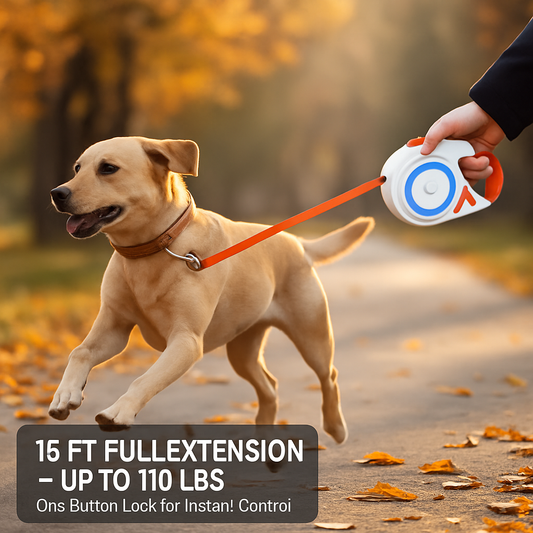 Retractable Dog Leash with LED Light and RGB Glow - Majestic Pet Kingdom