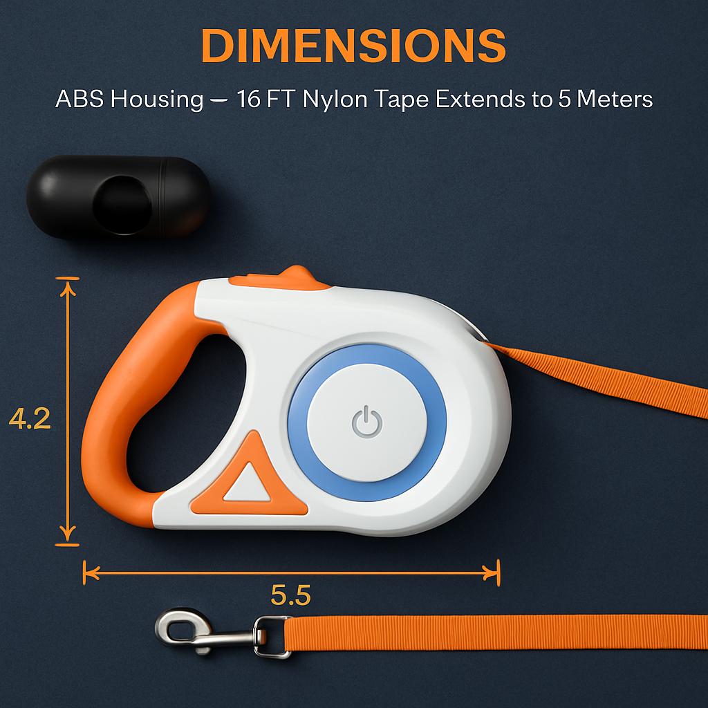 Retractable Dog Leash with LED Light and RGB Glow - Majestic Pet Kingdom