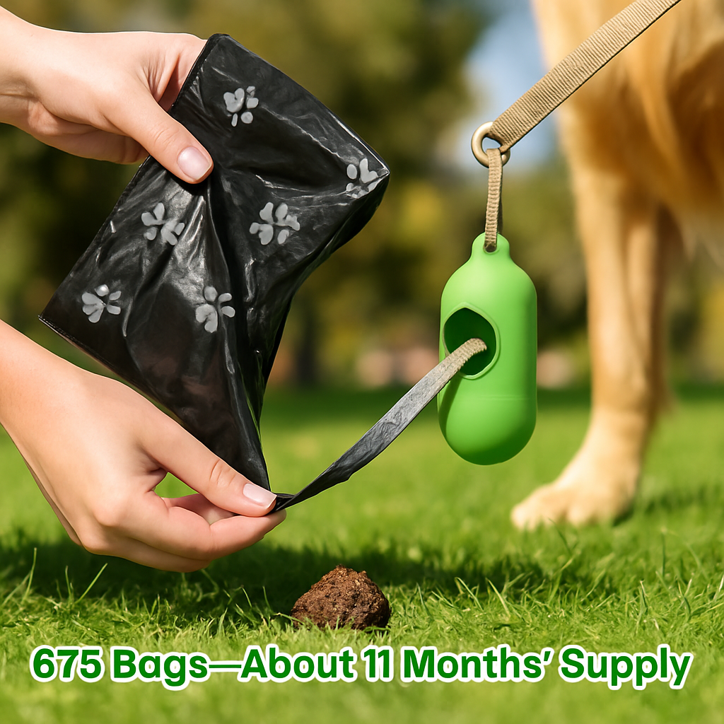 Dog Waste Bags with Dispenser - Leakproof & Unscented
