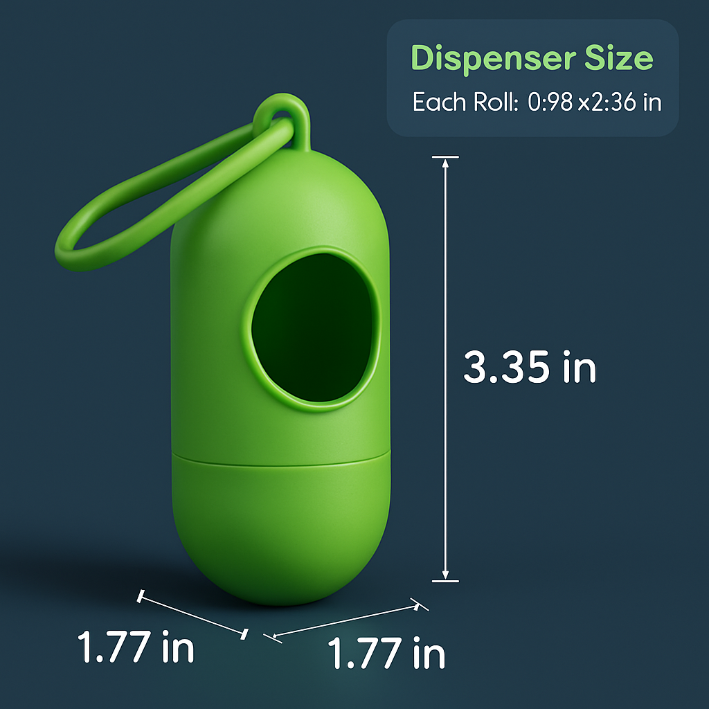 Dog Waste Bags with Dispenser - Leakproof & Unscented